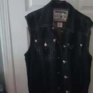 True religoin denim vest